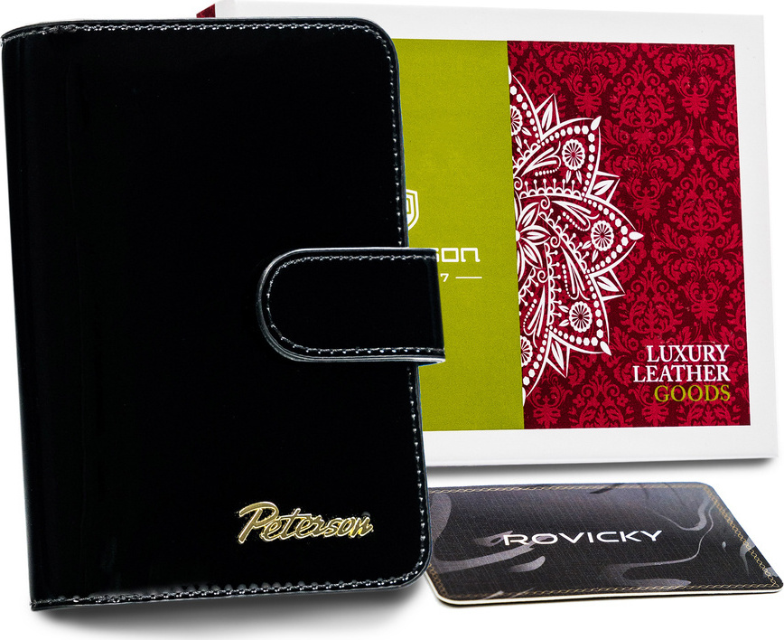 Peterson Čierna peňaženka so zapínaním Y037 PTN BC-602-0714 BLAC Veľkosť: ONE SIZE