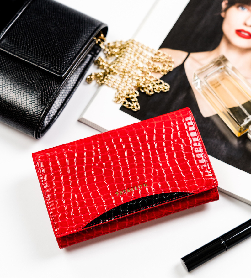 Peterson Dámska peňaženka Y046 - červený vzor [DH] PTN MC-466 Veľkosť: ONE SIZE