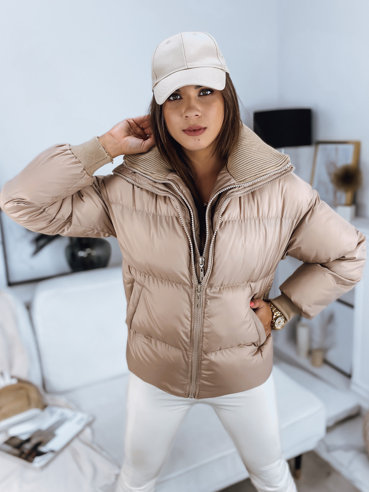 Béžová prešívaná kratšia bunda DABIS TY3240 Veľkosť: M