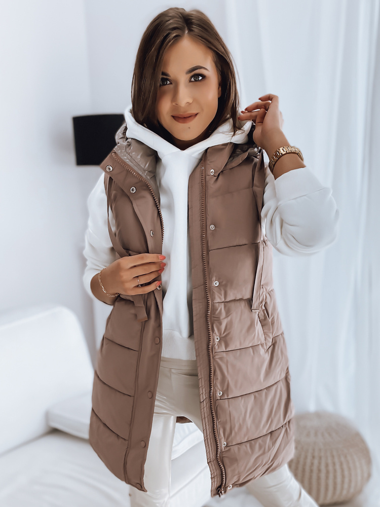 Hnedá prešívaná vesta TOLIS TY3298 Veľkosť: S