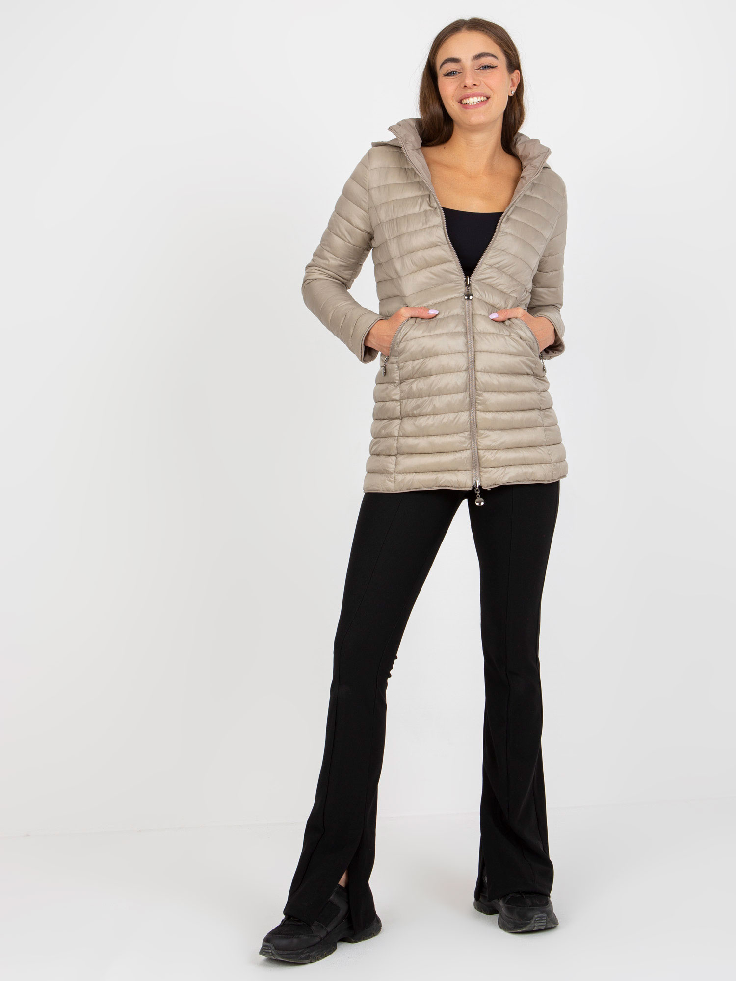 Tmavobéžová obojstranná bunda -NM-KR-P22-6206-62.70P-dark beige Veľkosť: S