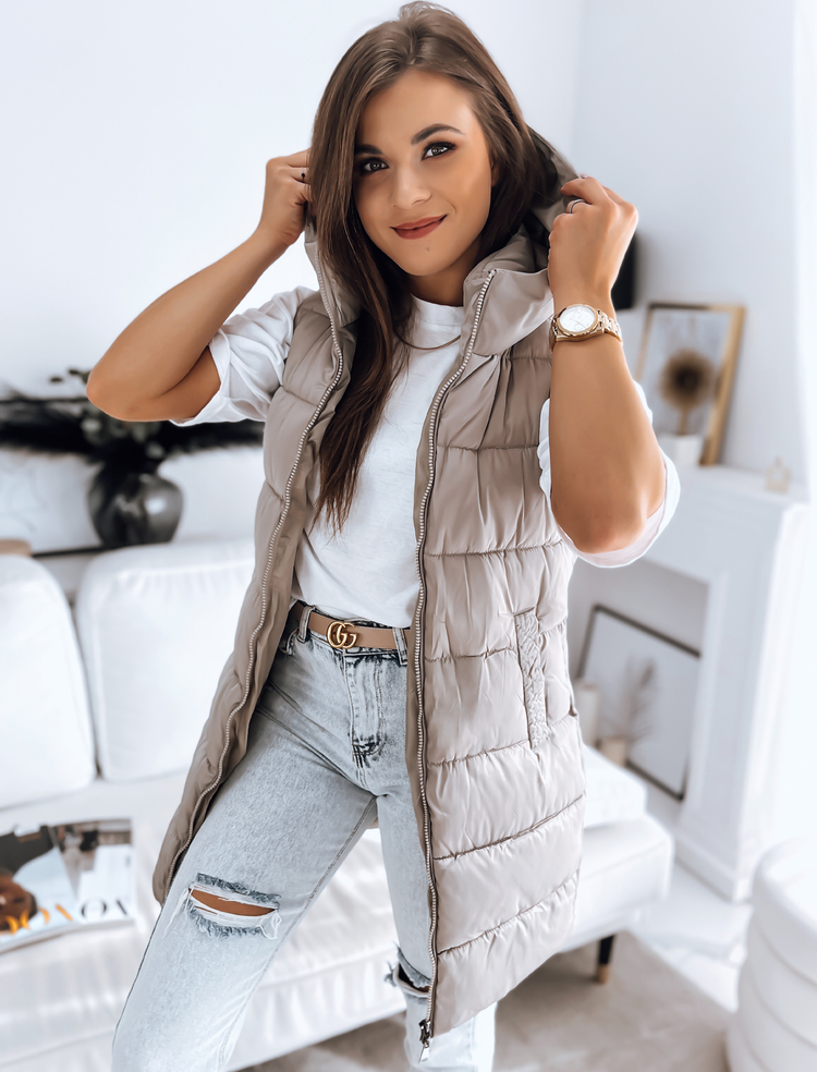 Béžová prešívaná vesta BRITA TY3267 Veľkosť: L