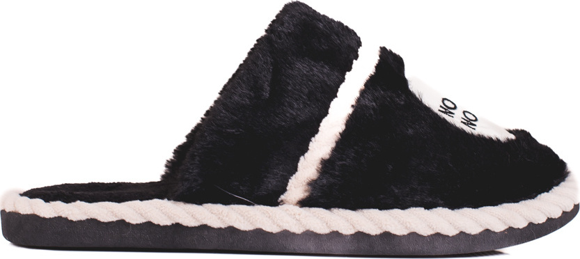 Čierne dámske šľapky s kožúškom YF-43B Veľkosť: 36-37