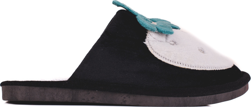 Zateplené čierne dámske šľapky s jahodou YF-58B Veľkosť: 36-37