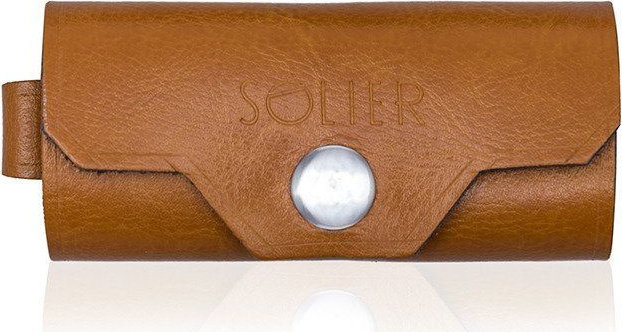 Kožená hnedá peňaženka na kľúče SOLIER SA11 camel Veľkosť: ONE SIZE