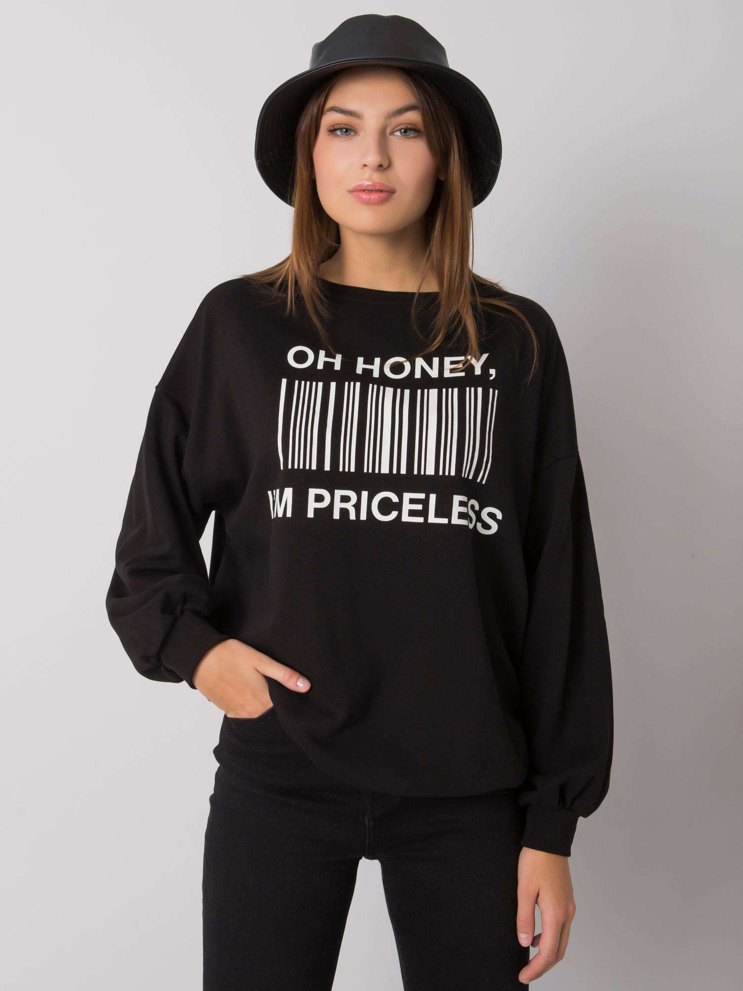 Čierna mikina s potlačou EM-BL-536 / 1U.84P-black Veľkosť: ONE SIZE