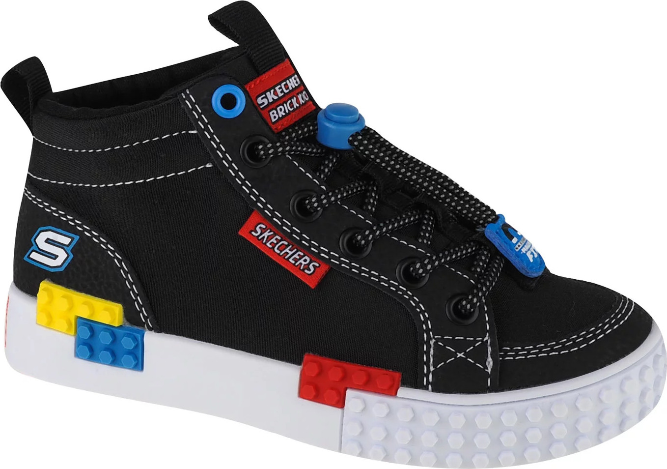 ČIERNE CHLAPČENSKÉ TOPÁNKY SKECHERS KOOL BRICKS 402223L-BKMT Veľkosť: 29