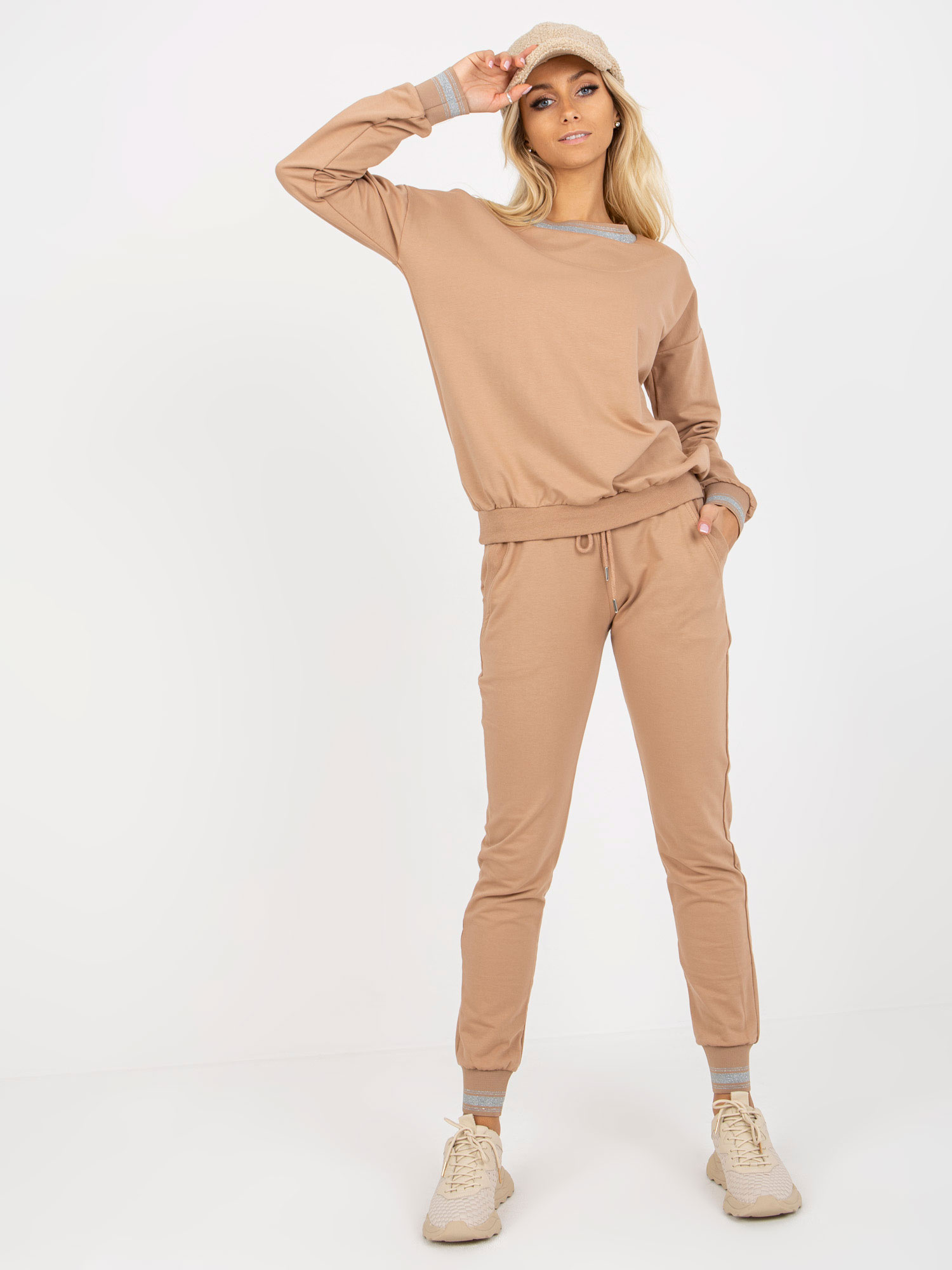 Svetlohnedá tepláková súprava -RV-KMPL-8365.24P-camel Veľkosť: S/M