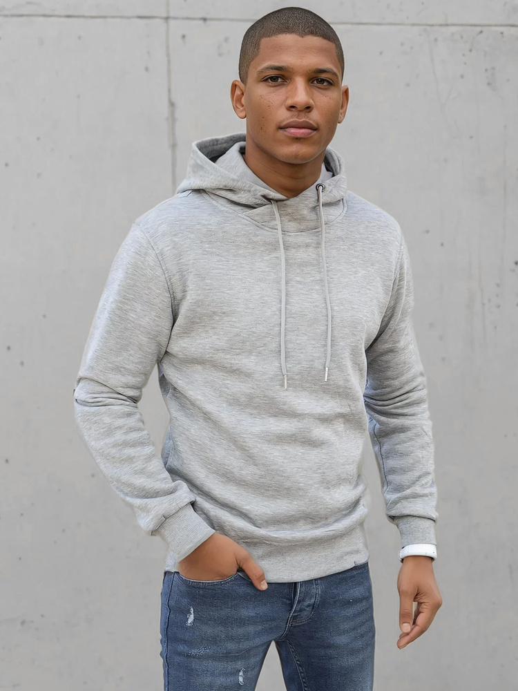 Svetlosivá mikina s kapucňou BX5428 Veľkosť: M