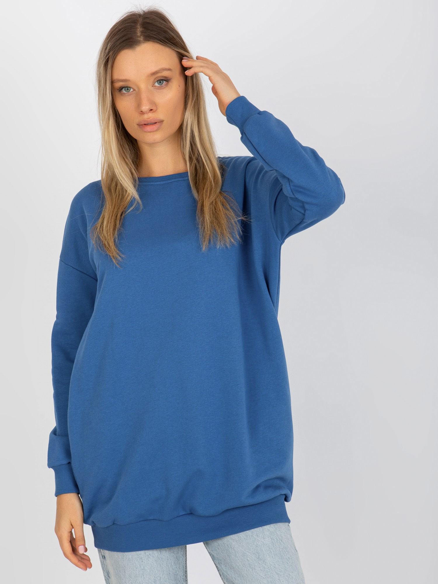 Modrá dámska mikina bez kapucne RV-BL-8310.60-dark blue Veľkosť: ONE SIZE