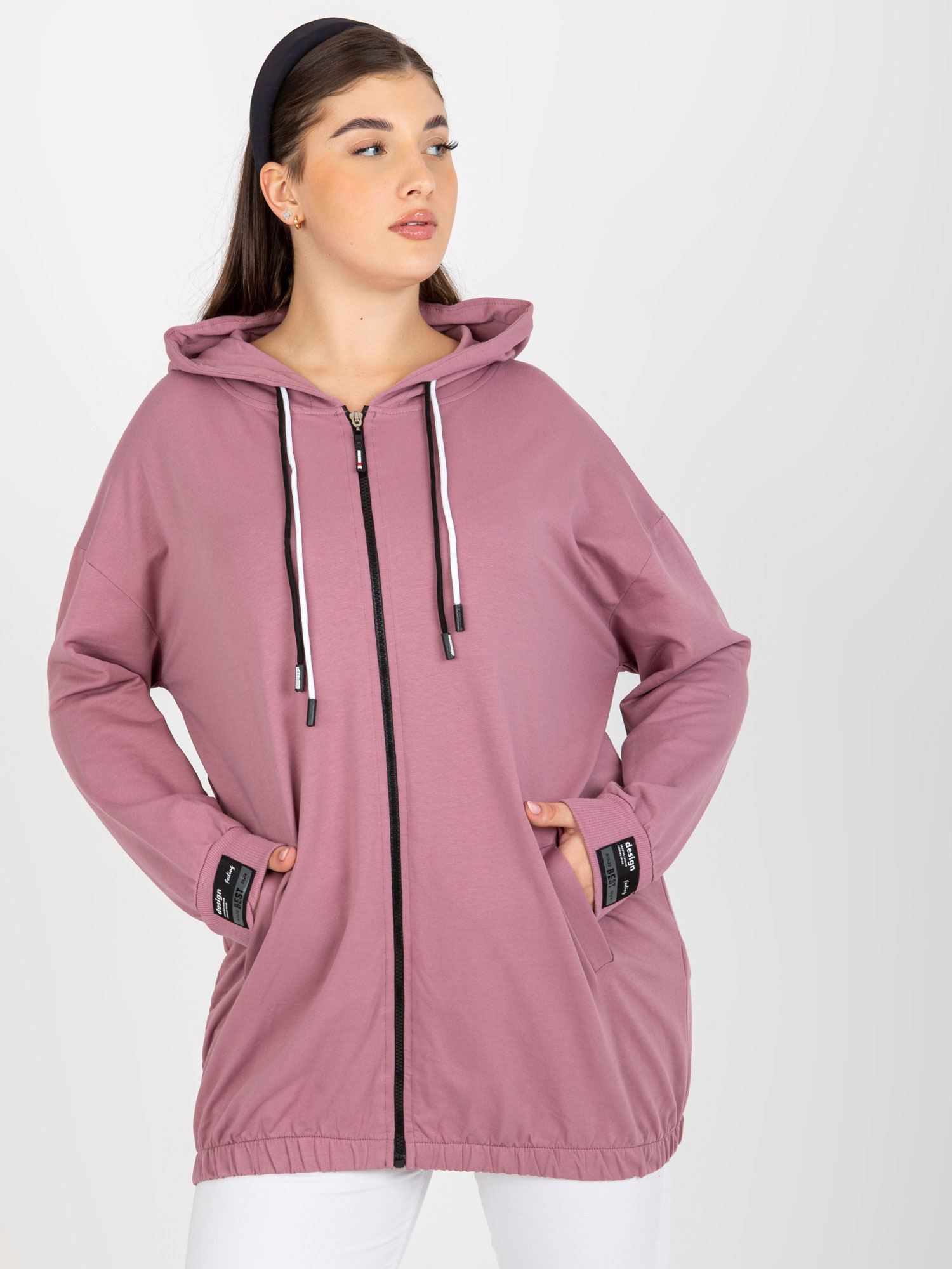 Tmavoružová mikina ESSENTIALS -RV-BL-8277.28-dark pink Veľkosť: ONE SIZE