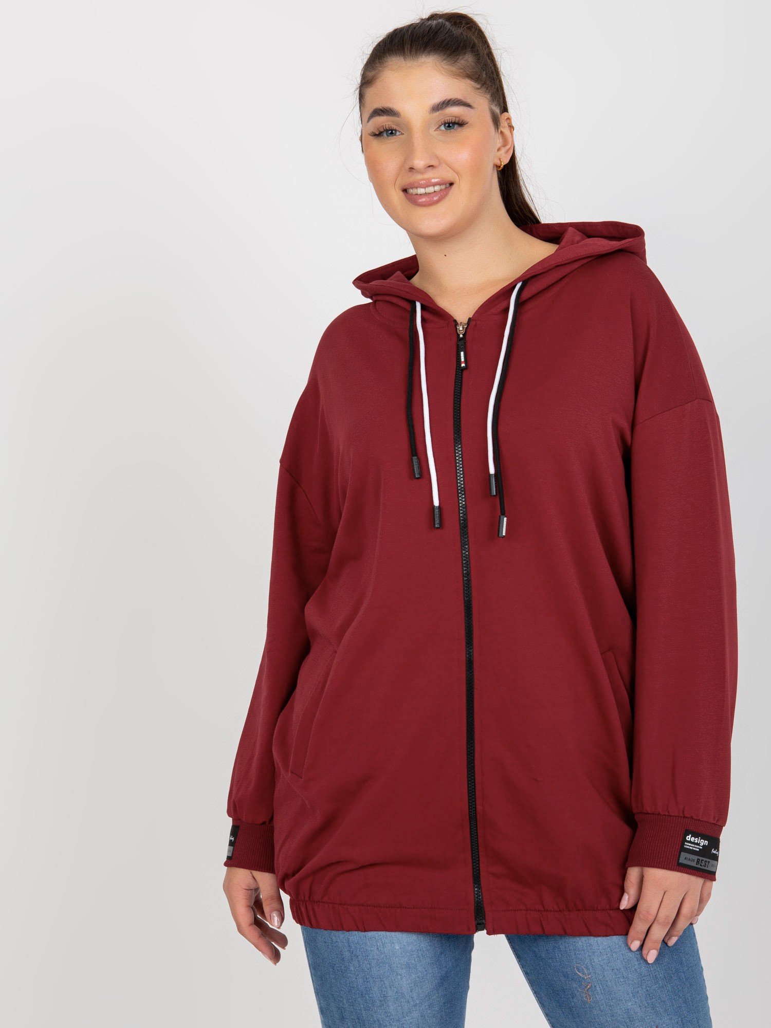 Vínová mikina ESSENTIALS -RV-BL-8277.28-bordo Veľkosť: ONE SIZE