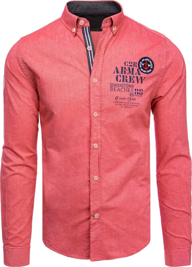 Červená košeľa s potlačou DX2297 Veľkosť: 2XL