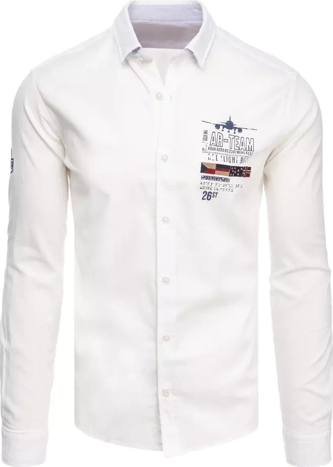 Smotanová košeľa s potlačou DX2276 Veľkosť: M