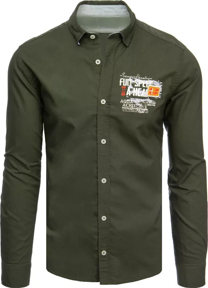 Khaki košele s potlačou DX2279 Veľkosť: M