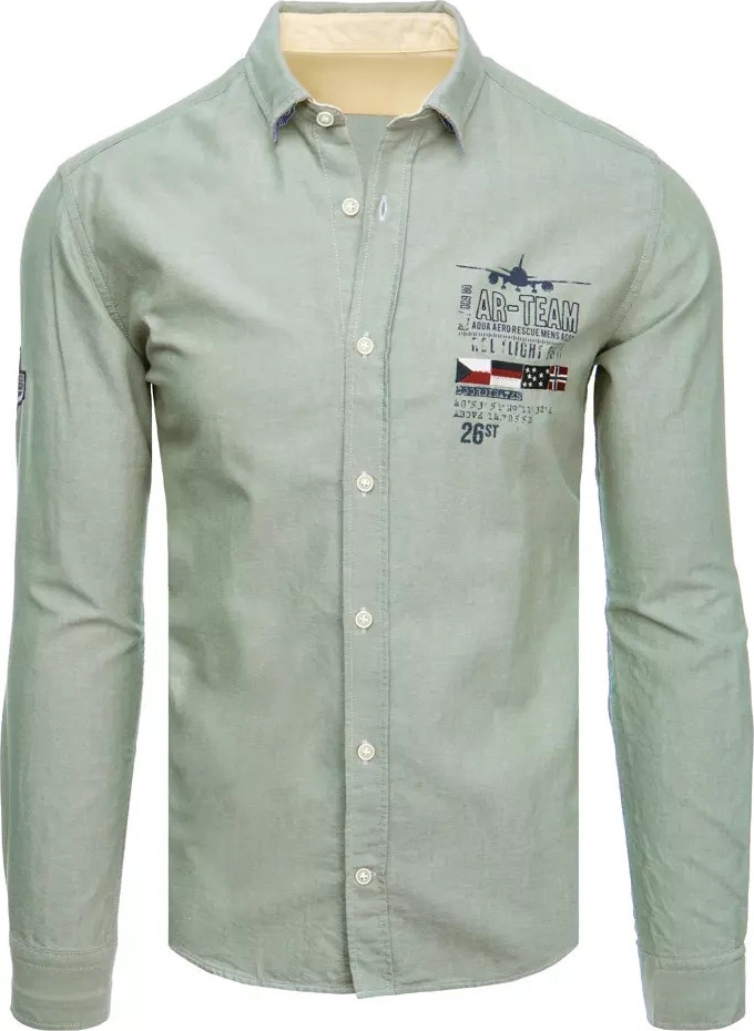 Mintová košeľa s potlačou DX2291 Veľkosť: XL