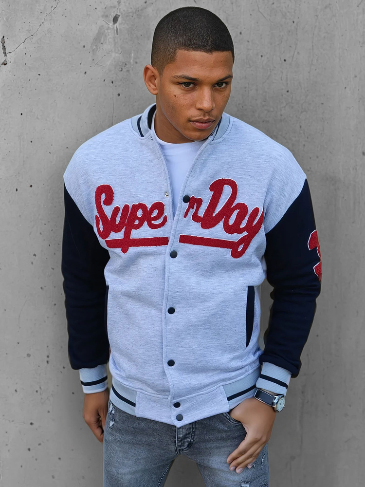 Svetlosivá bomber mikina SUPERDAY BX5446 Veľkosť: M