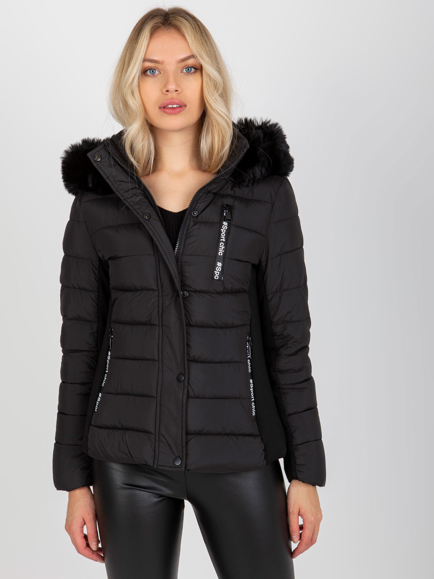 Čierna prešívaná bunda -NM-KR-BS-202.44P-black Veľkosť: XL