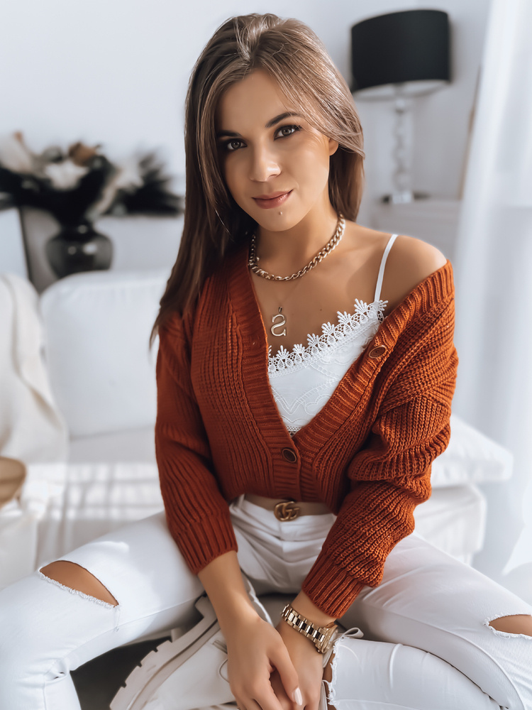 Tehlový sveter MINSTRAL na gombíky MY1612 Veľkosť: ONE SIZE