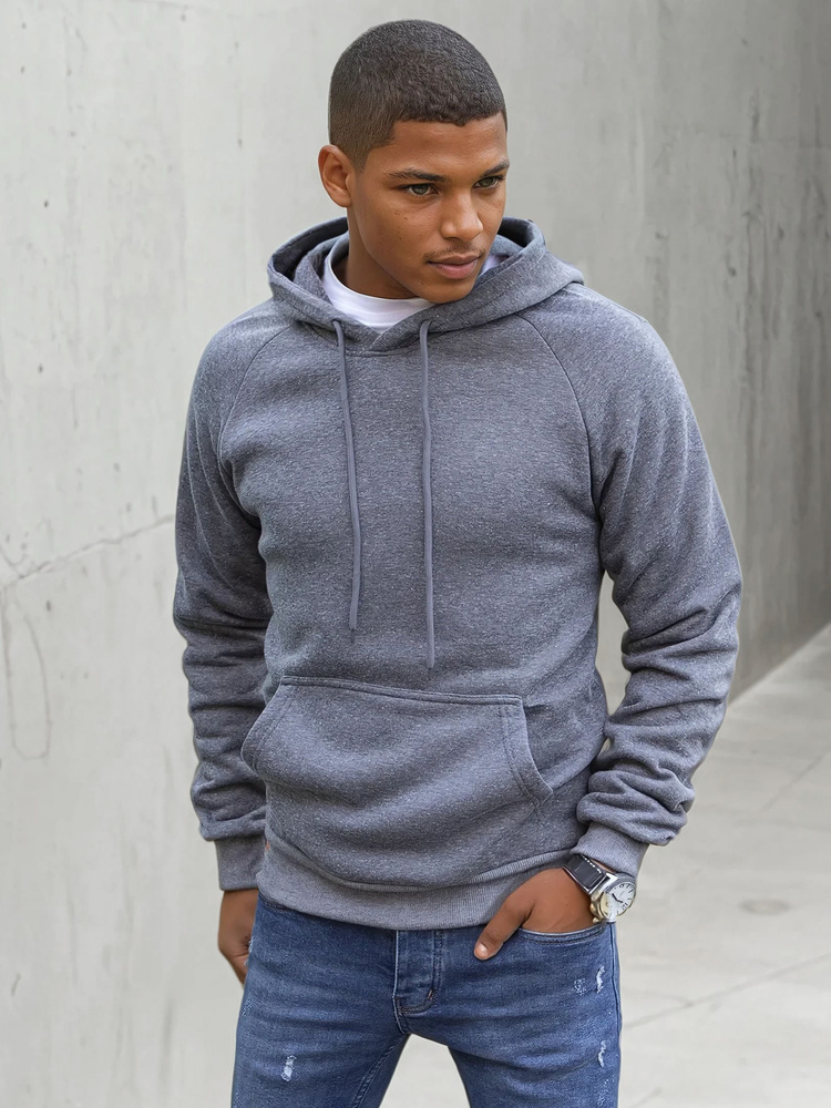 Sivá basic mikina s kapucňou BX5479 Veľkosť: M