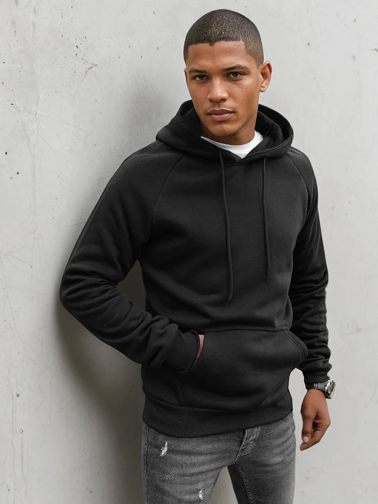 Čierna basic mikina s kapucňou BX5480 Veľkosť: 2XL