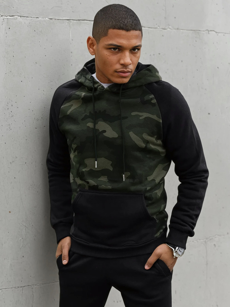 Čierna mikina s camo vzorom BX5485 Veľkosť: M