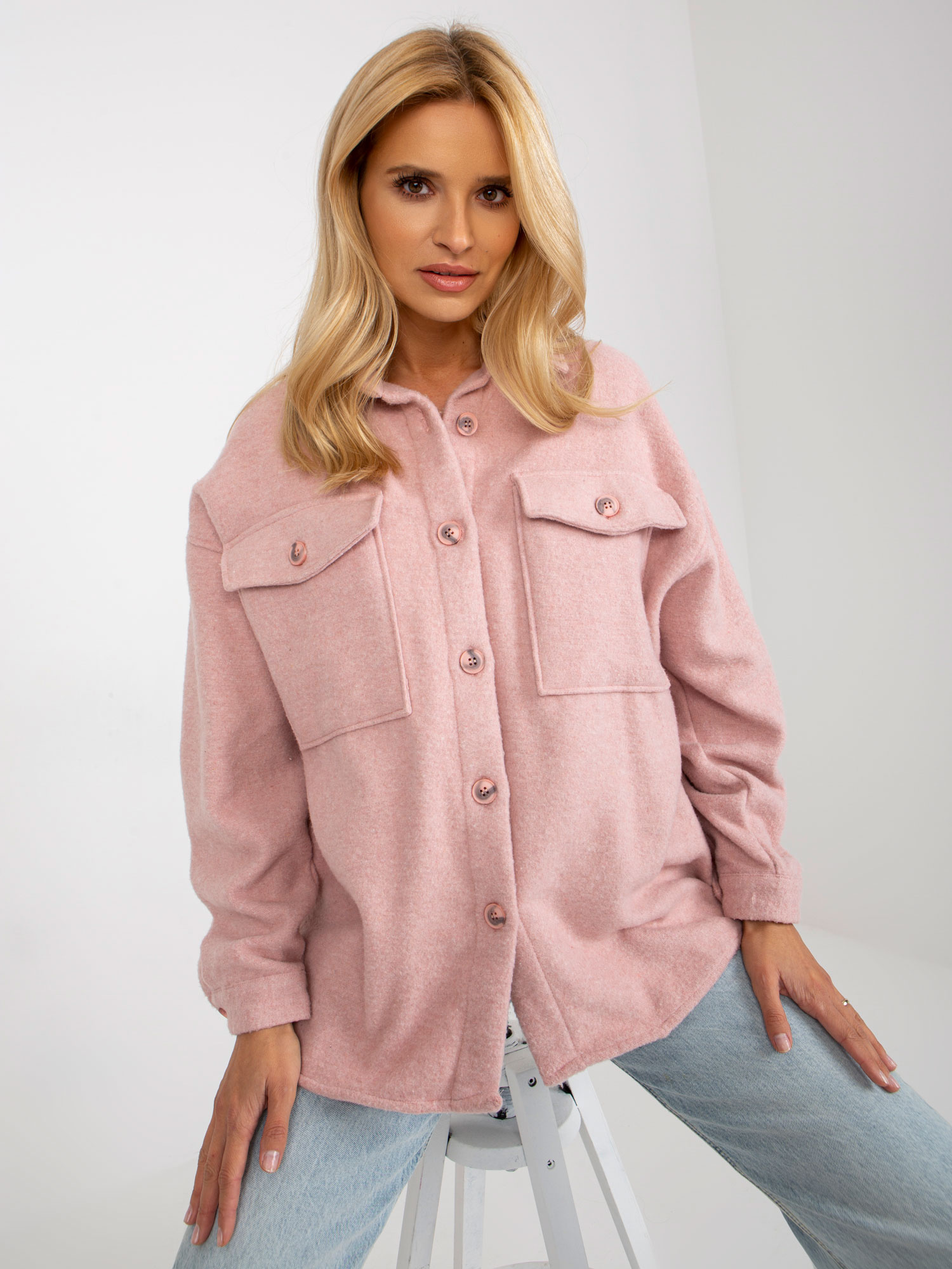 Svetloružová teplá košeľa DN-KS-4005.99P-pink Veľkosť: M