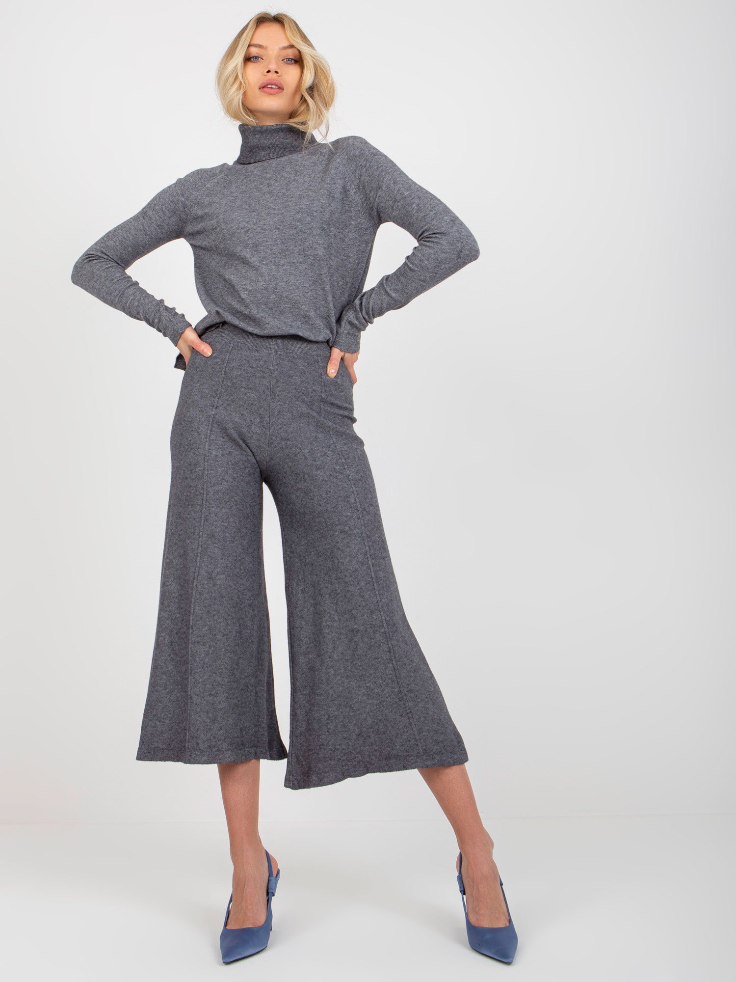 Tmavosivé široké nohavice -VI-SP-20261.32X-dark grey Veľkosť: ONE SIZE