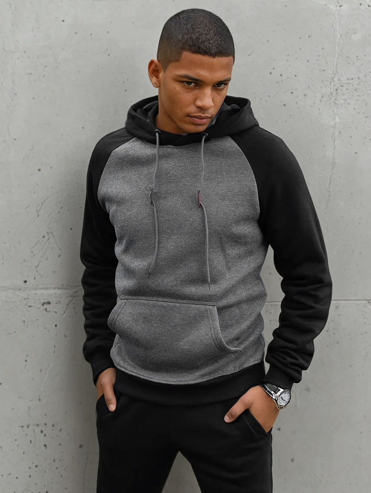 Tmavosivá mikina s kapucňou BX5489 Veľkosť: 2XL