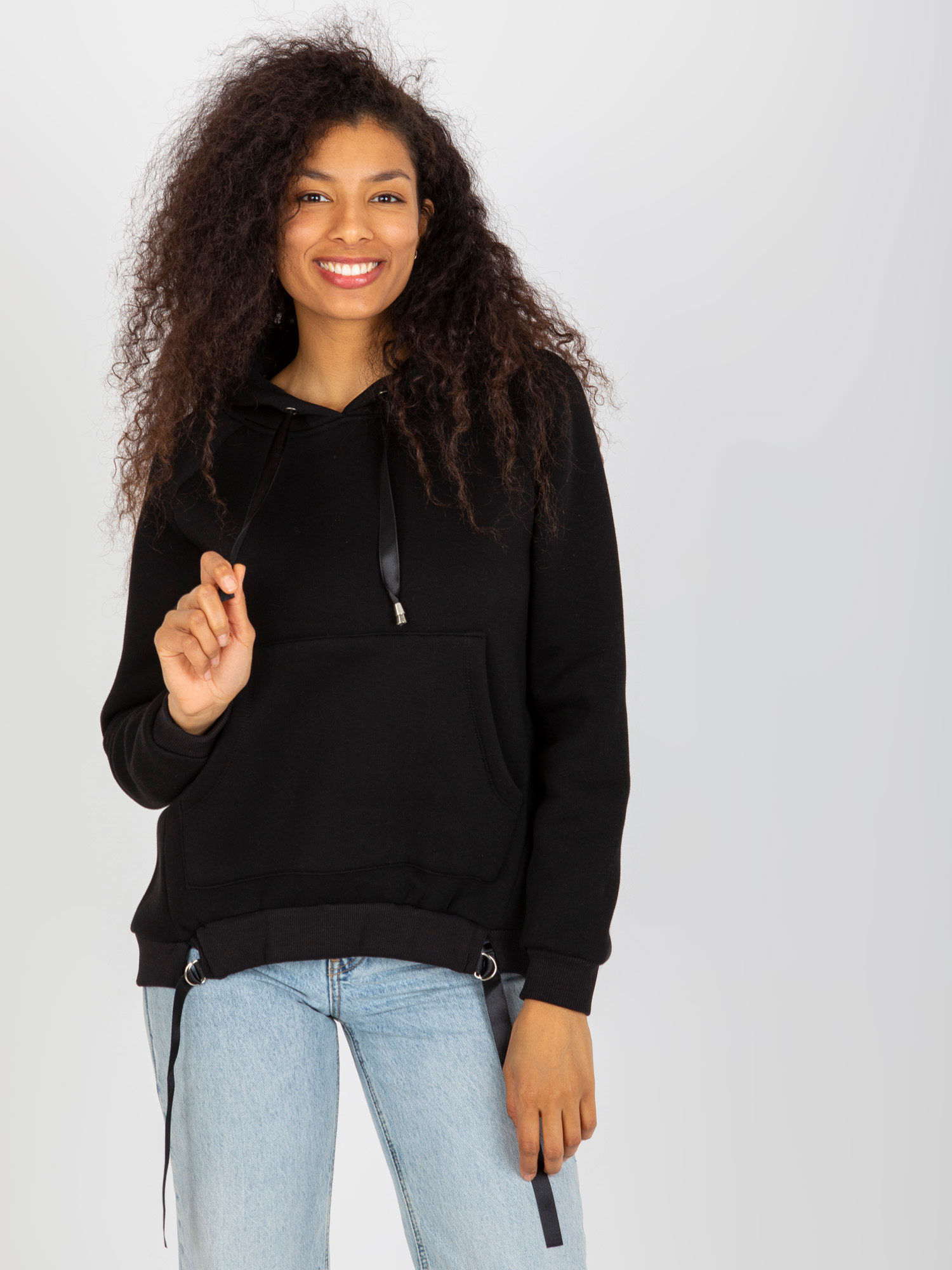 Čierna štýlová mikina TW-BL-BL-1003.95P-black Veľkosť: S