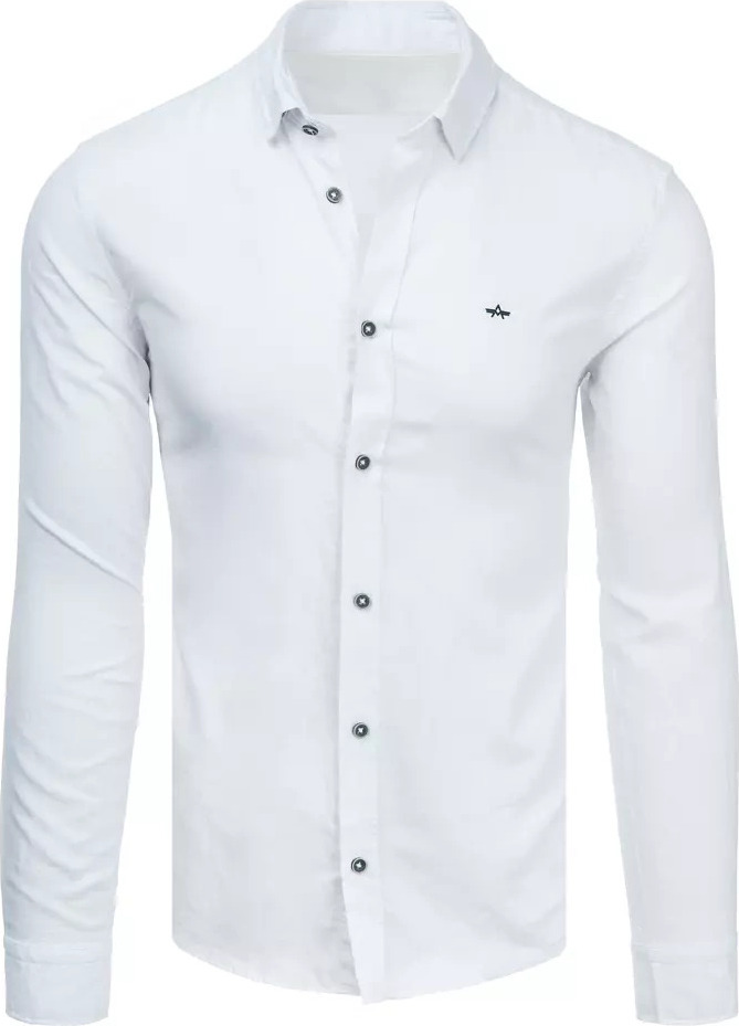 Svetlomodrá košeľa s malou výšivkou DX2271 Veľkosť: 2XL