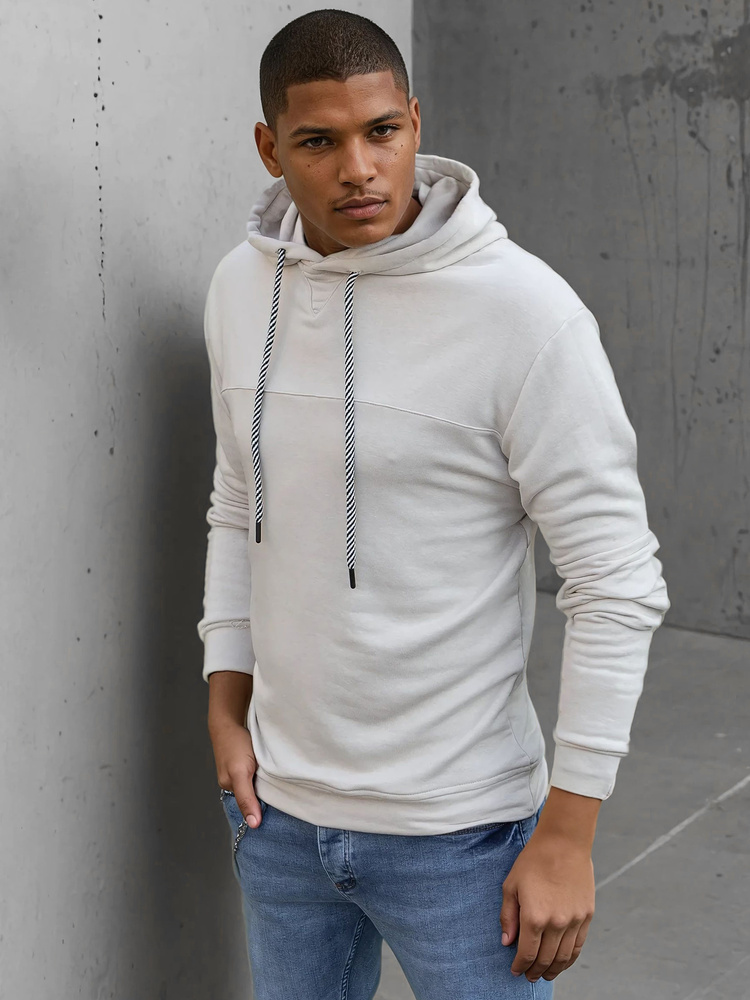 Béžová pánska basic mikina BX5474 Veľkosť: XL