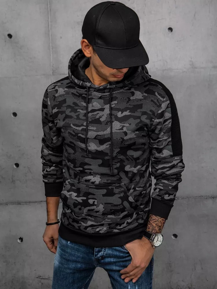 Čierna maskáčová mikina s kapucňou BX5546 Veľkosť: 2XL