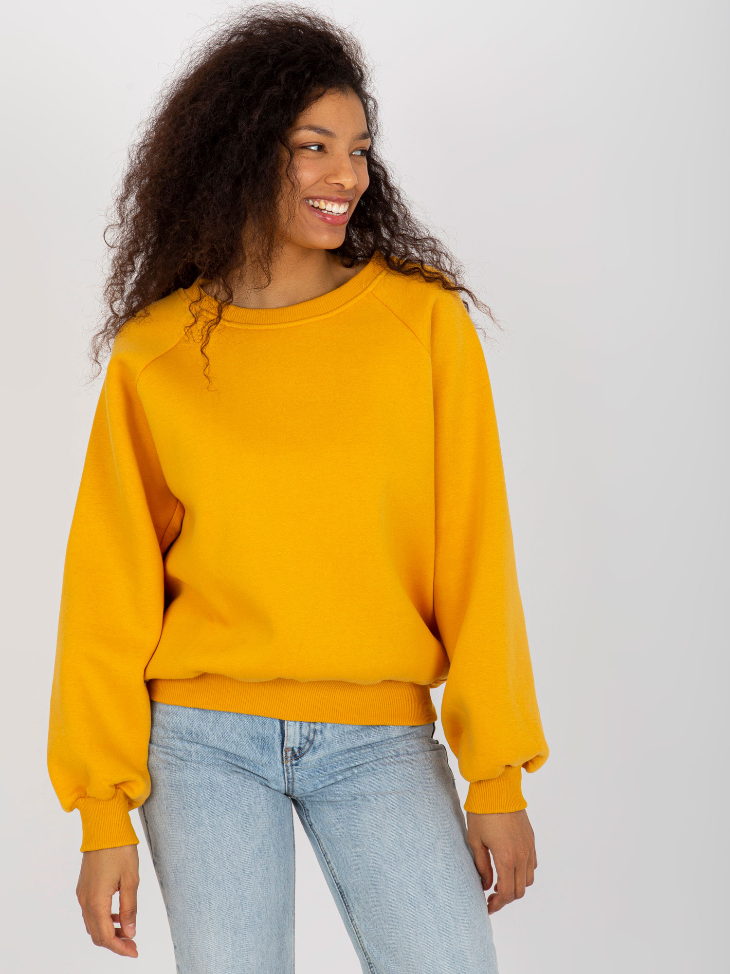 Žltá oversize mikina EM-BL-01.92-dark yellow Veľkosť: ONE SIZE