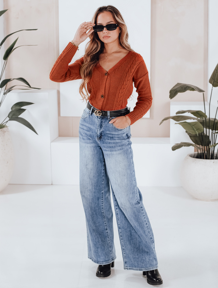 Ryšavo-oranžový kratší svetrík MELANIA MY1651 Veľkosť: ONE SIZE