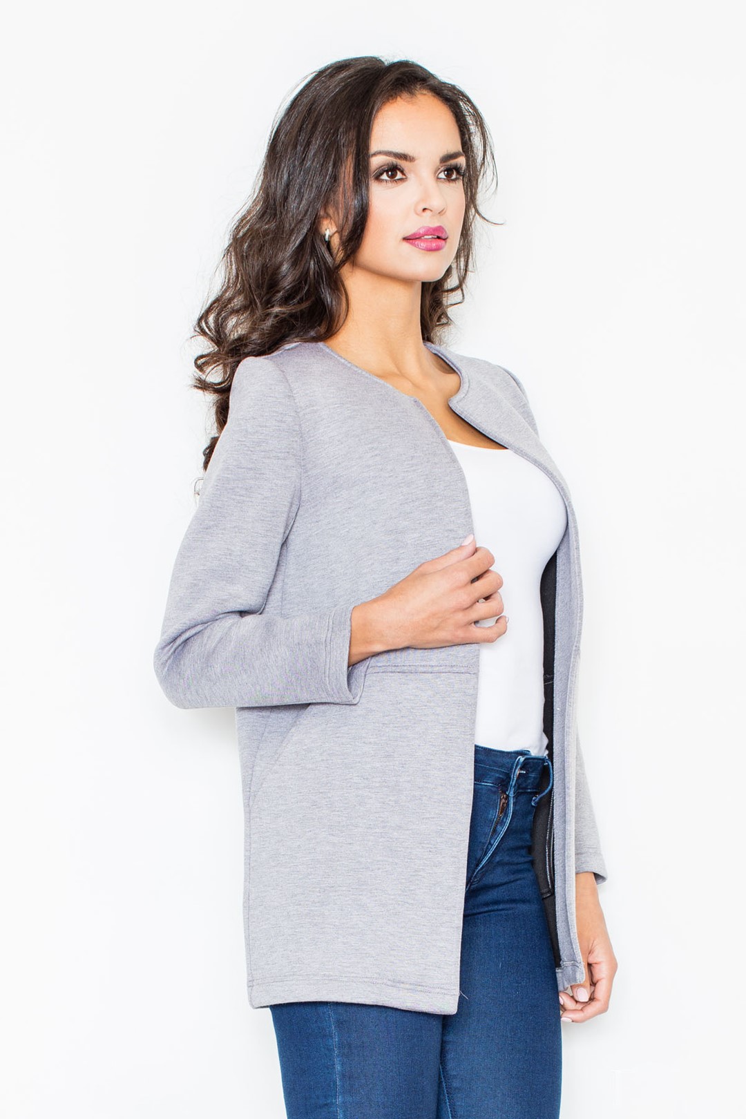 Šedý blejzer s dlhými rukávmi M345 Veľkosť: S