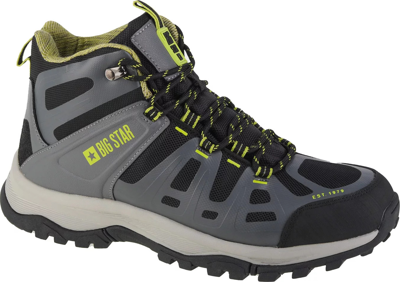 Sivé pánske topánky Big Star Trekking Shoes KK174098 Veľkosť: 43
