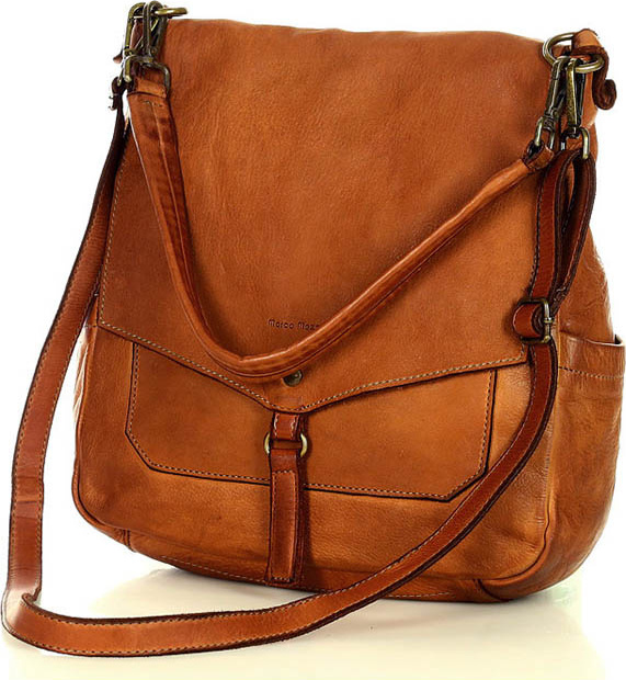 MARCO MAZZINI Karamelová crossbody z prírodnej kože (v187a) Veľkosť: ONE SIZE