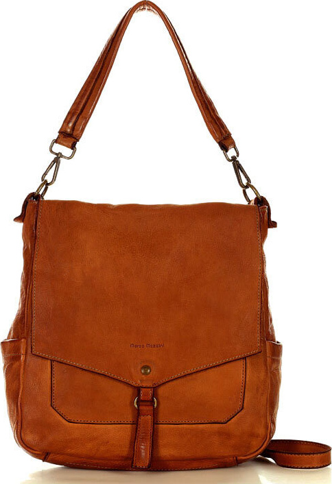 MARCO MAZZINI Karamelová crossbody z prírodnej kože (v187a) Veľkosť: ONE SIZE