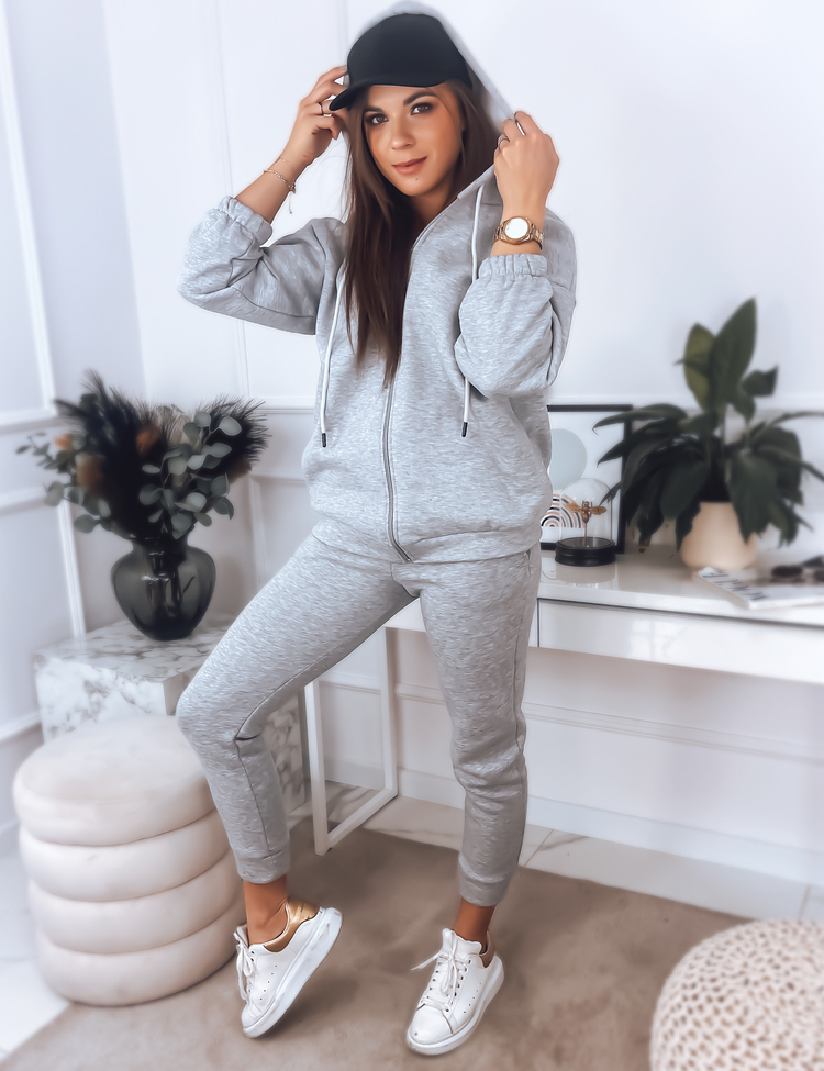 Sivá teplákovka na zips AMILIA PREMIUM AY0778 Veľkosť: S