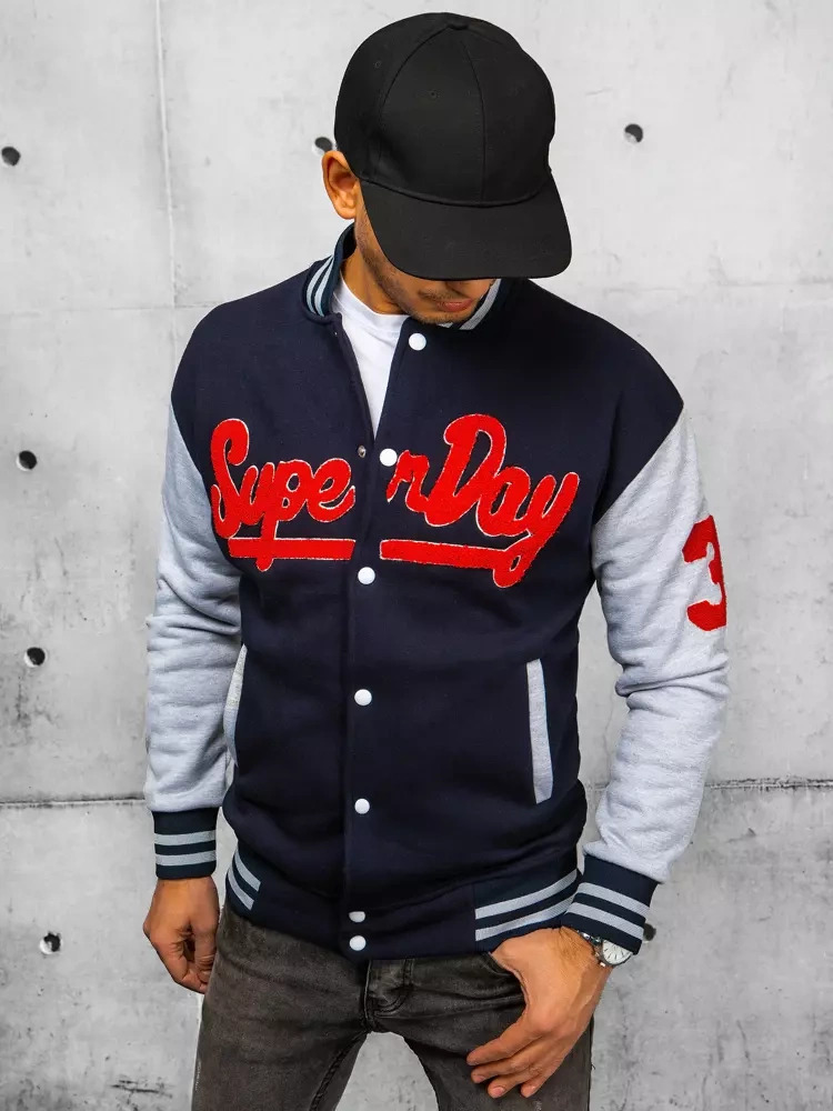 Tmavomodrá pánska bomber mikina BX5443 Veľkosť: M