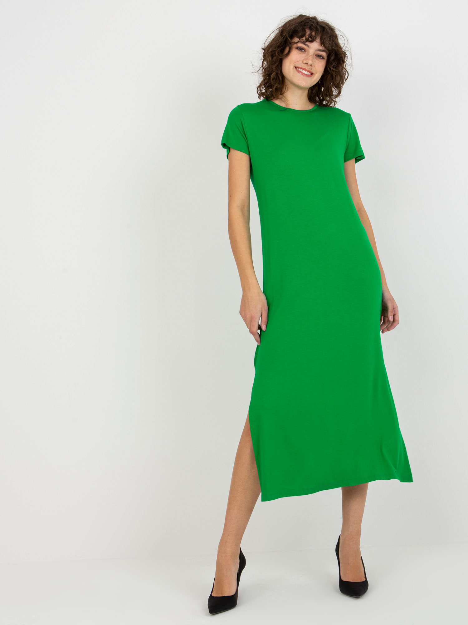 Svetlozelené basic šaty Liliane -RV-SK-7671.08-green Veľkosť: M