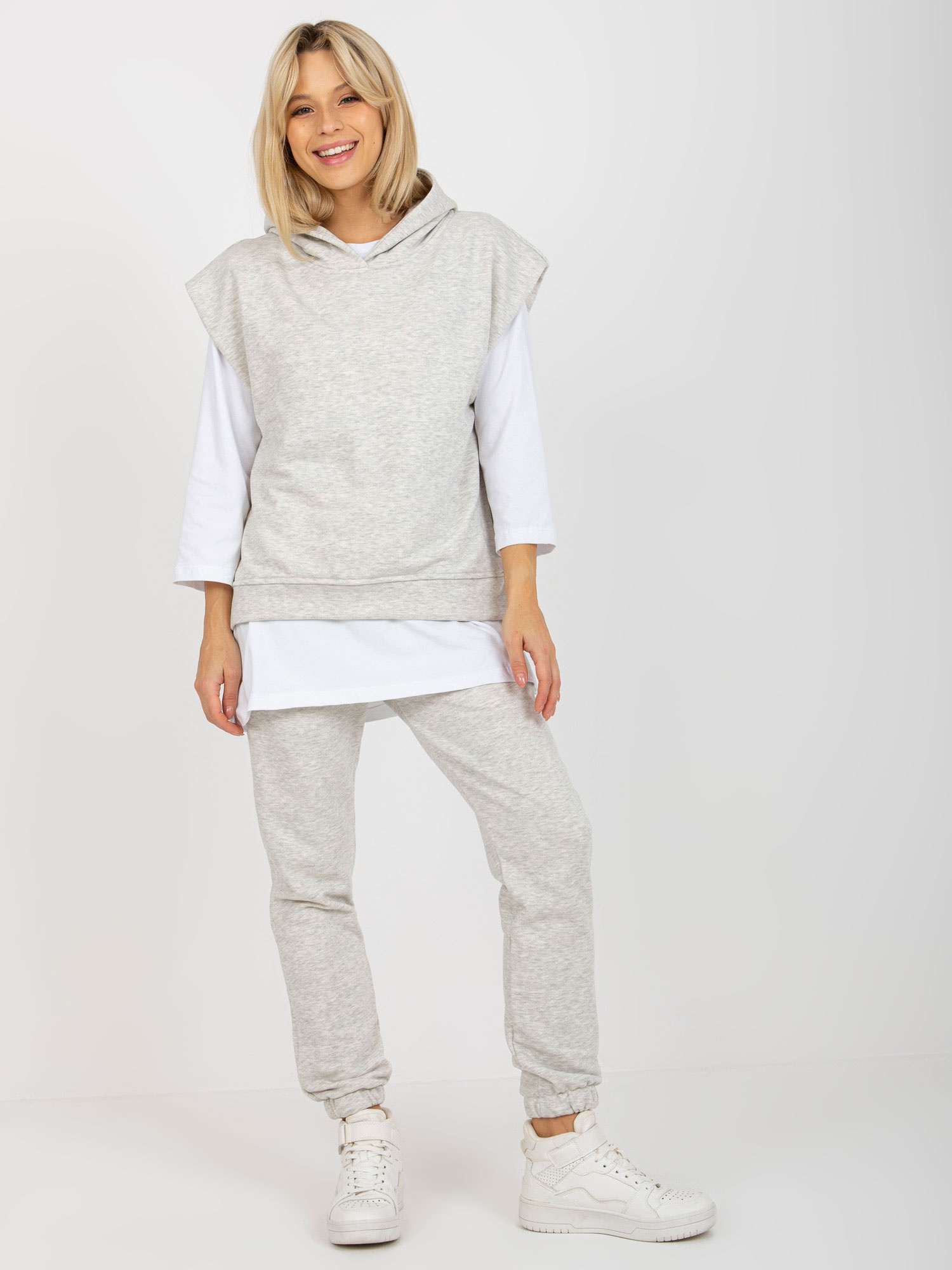 Svetlosivá trojdielna súprava -EM-KMPL-764.64-light grey Veľkosť: ONE SIZE