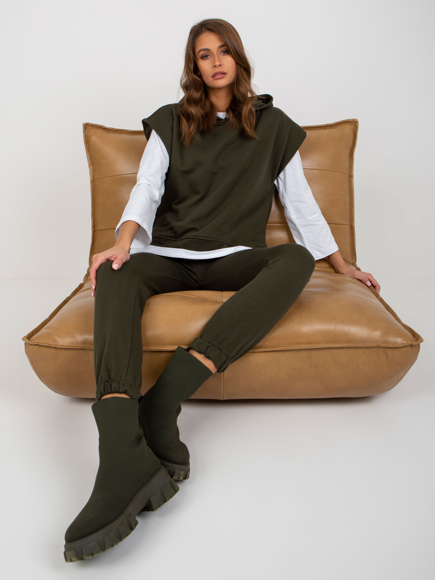 Khaki trojdielna súprava -EM-KMPL-764.64-Khaki Veľkosť: ONE SIZE