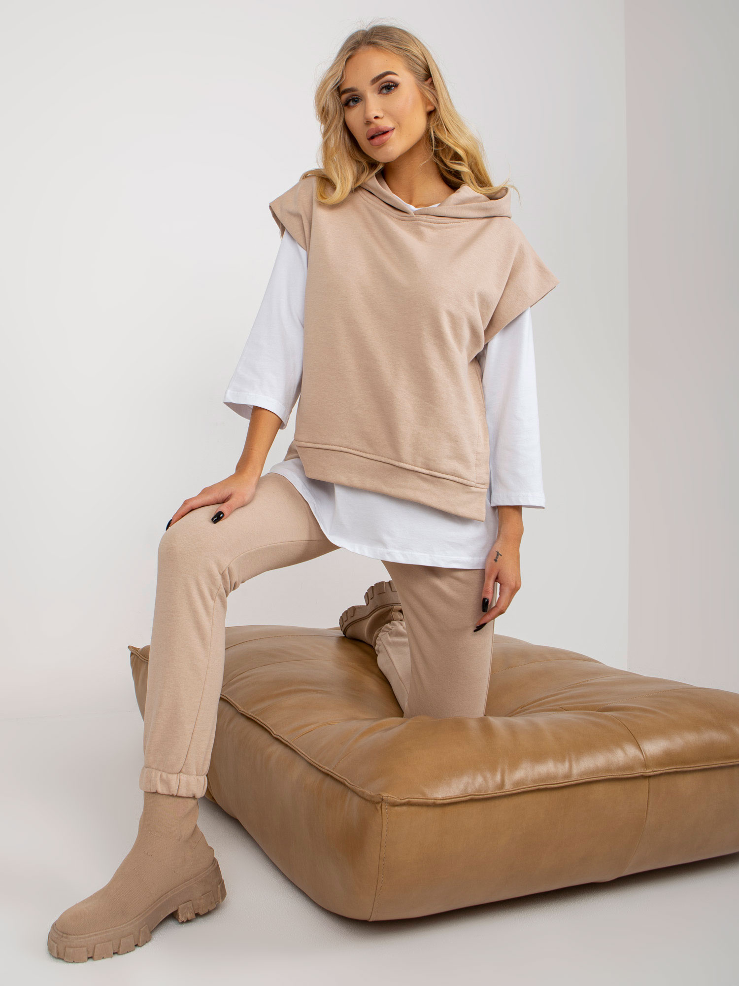 Béžová trojdielna súprava -EM-KMPL-764.64-beige Veľkosť: ONE SIZE
