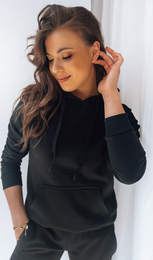 Čierna mikina s kapucňou BASIC BY0158z Veľkosť: L