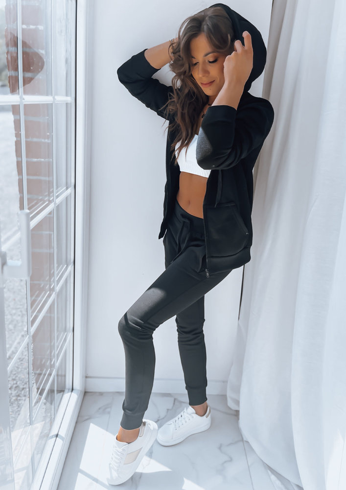 Čierna mikina s kapucňou VICTORIA BY0327z Veľkosť: L