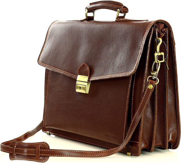 Pánska hnedá kožená aktovka LORIS 33b Veľkosť: ONE SIZE