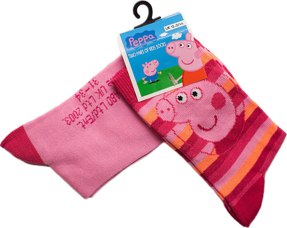 PEPPA PIG 2 PÁRY PONOŽIEK PRE DIEVČATÁ Veľkosť: 31/35