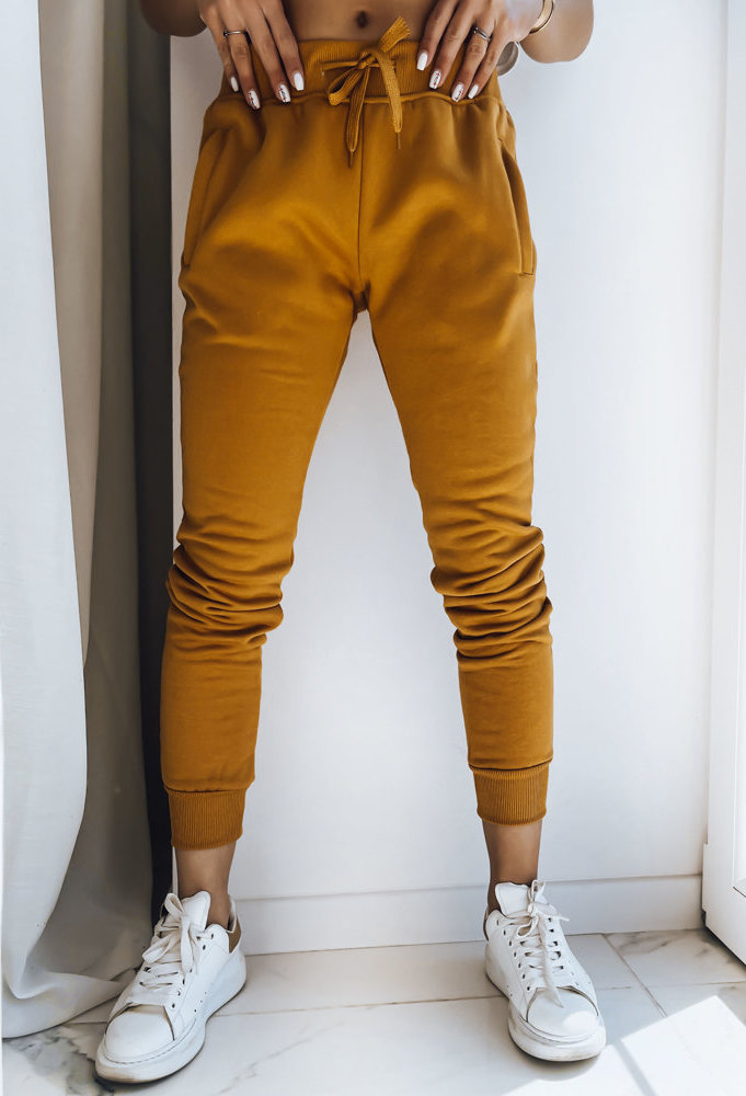 Horčicové dámske tepláky FITS UY0552z Veľkosť: S